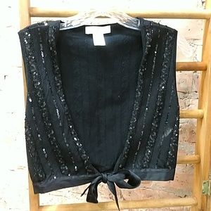 Crop knit sequin top/vest